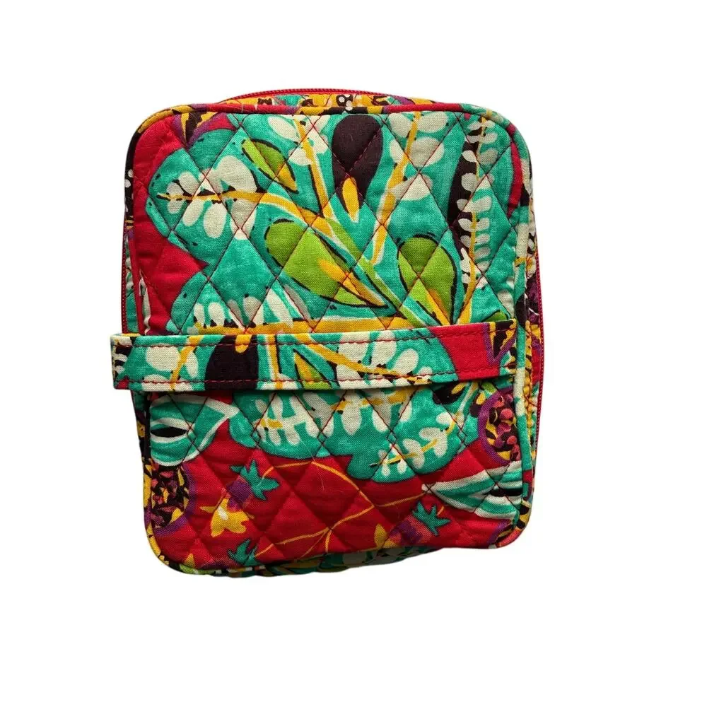 VERA BRADLEY Compact Makeup Bag/Travel Accessories Zip Around Bag 6.5x7x4